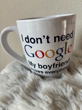 Google Logo Boyfriend White Ceramic Large Mug Multicolor Funny Gag Gift